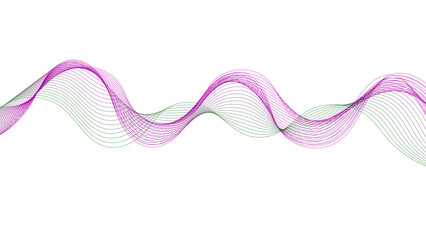 Wall Mural - Clean and creative pink-green mesh wave. Light and airy abstract design with intertwined lines.
