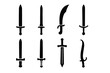 © Chris - Silhouette of Sword Collection: Medieval Fantasy Weapon Designs in Black and White Vector Art