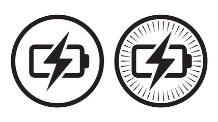 Vector art of two battery icons with lightning bolt symbol