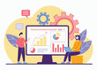 © rakibul0160 - Business Meeting with Data Analysis and Charts on Computer Screen Keywords: business, meeting, data, analysis, charts, graphs, computer, screen, laptop, teamwork, collaboration, presentation