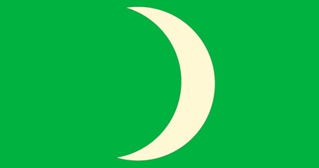 Wall Mural - stylized crescent moon graphic floating over transparent background, showing minimal tech design