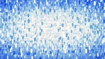 Wall Mural - Abstract digital background of binary code, flowing data stream, ones and zeros, blue gradient.