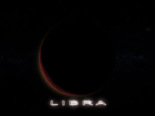 Wall Mural - new moon in libra 3d rendering illustration