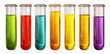 © PNGuin Studio - Set of laboratory test tubes with colorful liquids, isolated on transparent cutout background