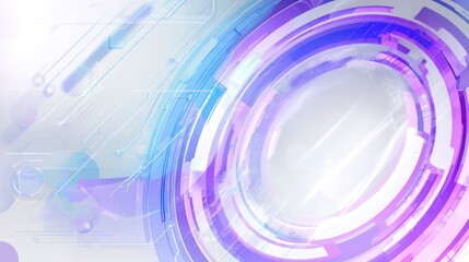 Wall Mural - Abstract futuristic technology backdrop with concentric circles and circuit elements