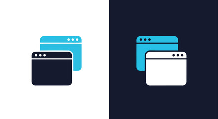 Modern website browser window icons set for digital applications and web design projects