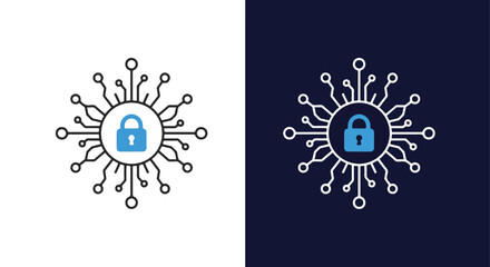 Cybersecurity lock icon data network security concept digital protection