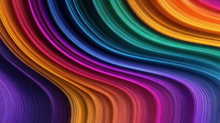 Wall Mural - Abstract wavy multicolored lines flowing, blending smoothly in a gradient background