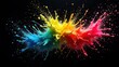 © diki - Vibrant bursts of color explode across a black backdrop, showcasing a dynamic array of hues.