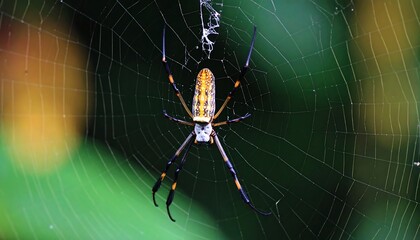 Spider on a web in a jungle