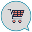 © Сергій Рудик - Shopping cart icon inside a speech bubble representing online shopping and customer service