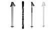 © rohan - Four ski poles and one ski set against a winter sports equipment detail vector