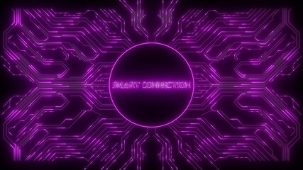 Futuristic hi-tech smart connection . Glowing sci-fi HUD with computer circuit board. Modern technology background.