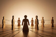 © Creator - HR concept with wood figure connected to diverse people highlighting growth