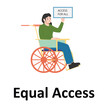 © Design Linker - Equal Access Vector Illustration Which can easily edit or modify