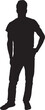 © Curto - vector,silhouette of a man standing looking at camera
