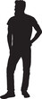 © Curto - vector,silhouette of a mans standing looking away arms on waist