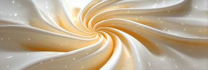 Wall Mural - Captivating Creamy White Abstract Spiral Background with Shimmering Highlights for Artistic Designs