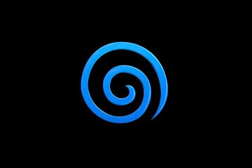 Blue spiral design on black background