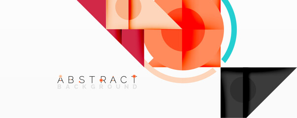 Poster - Modern abstract design. Geometric shapes overlap, creating vibrant color blocks. Minimalist composition, clean lines, fresh aesthetic.