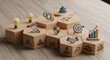 © kulpie - Conceptual wooden blocks illustrating strategic business growth and development principles