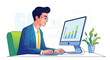 © AHMAD.FAJAR - Professional analyzes business growth statistics displayed on computer screen at desk