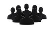 © Aino - Isolated crowd silhouette of abstract figures, group of generic people for social concept