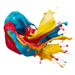 Wall Mural - Dynamic splash of vibrant hues creating a captivating abstract artistic expression on transparent
