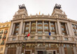 Building of Banco Bilbao Vizcaya Argentaria bank on Alcala street, Madrid, Spain