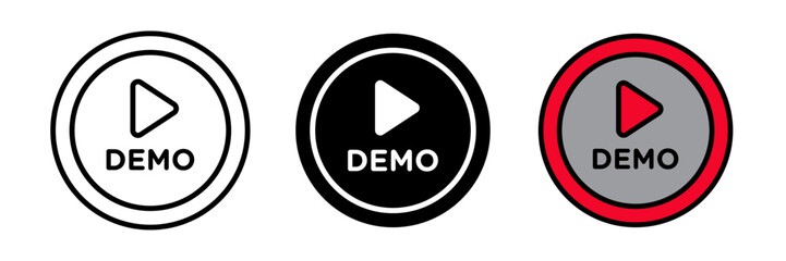 Demo video icon Room Conference Board vector symbol stroke, filled and colored concept for web design.