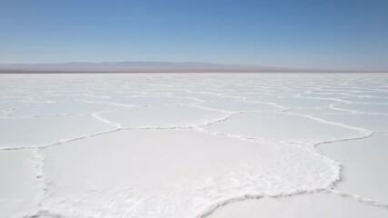 Wall Mural - Wide Shot of an Expansive Salt Flat Stretching to the Desert Horizon Desert Horizon, nature, naturalbeauty