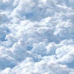 Wall Mural - Dense Photorealistic Seamless Texture of White Clouds and Blue Sky