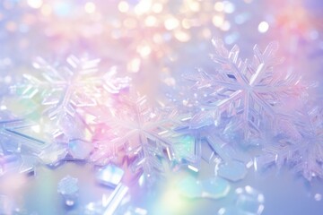 Wall Mural - Snowflake pattern texture backgrounds nature ice.