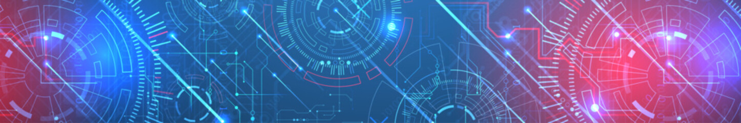 Wall Mural - abstract background. scientific and technological concept with the use of technical elements formed 
