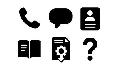 Wall Mural - Simple communication icons set for messaging and information design