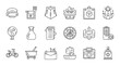 © Pias - Collection of hand-drawn line art icons representing various lifestyle and household items silhouette
