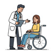 © FixGraphix Studio - High-Quality Flat Vector: Doctor and Patient in Wheelchair Consultation 4
