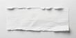 © SARPIA - A crumpled, ripped piece of lined white paper sits on a plain white background. The paper is rectangular with irregular, jagged edges