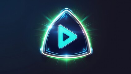Play button media player icon video audio streaming app interface design graphic element digital technology