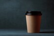© AI Petr Images - Cardboard coffee cup on moody background evokes urban solitude, espresso adventures, Hygge warmth, and cozy corners of autumn