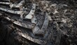 © hafis - Close-up view of a tire track deeply imprinted in wet, dark soil; texture and detail are prominent