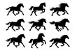 © Andrii - Thoroughbred horse gallop vector burst dynamic shape powerful running motion icon flying