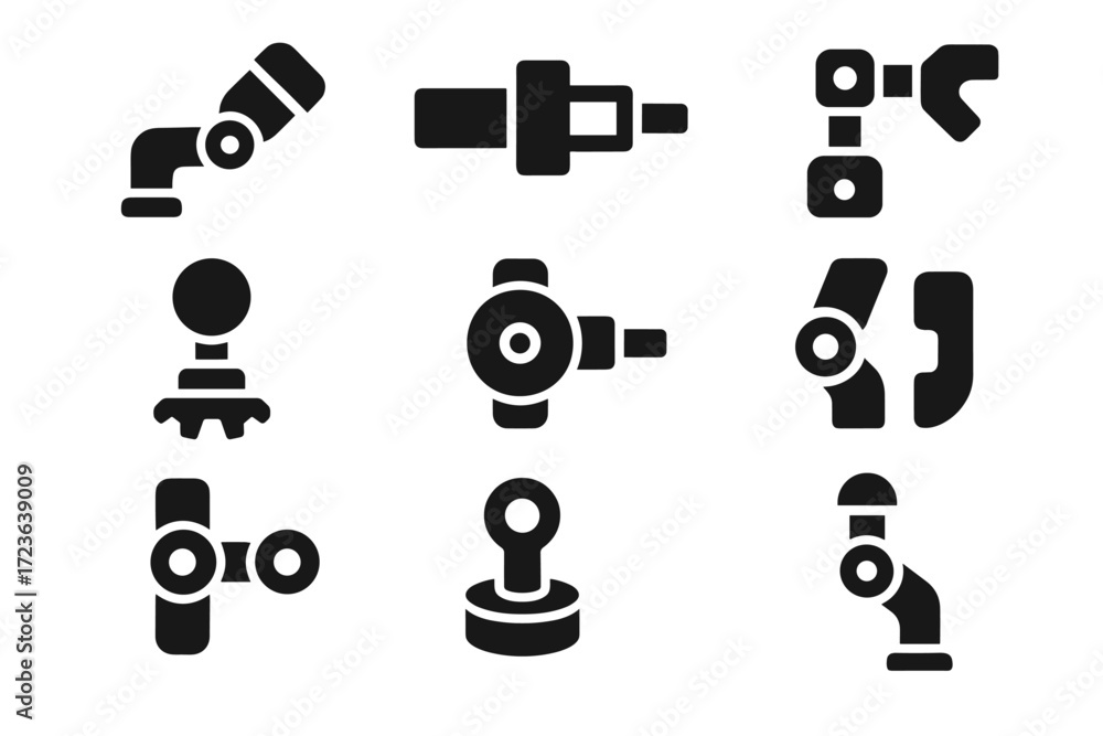 Articulated piece pivot icon rotation prismatic icons vector joint ...