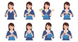 © Michael - A woman's various emotional expressions while holding and interacting with her purse and money.