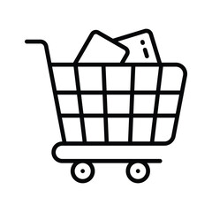 Wall Mural - shopping cart icon representing online purchases, checkout, and store shopping