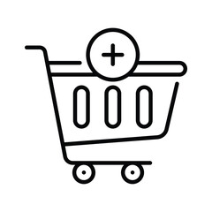 Wall Mural - add to basket icon symbolizing online store and cart purchases