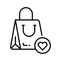 Wall Mural - shopping bag with heart sign denoting concept icon of shopping love