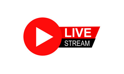 Wall Mural - live streaming icon, symbol and button of live streaming