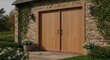 © Jawad - Automatic sliding doors with wood texture in the cottage