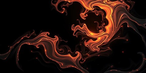 swirling, luminous aquatic forms in deep black , background, dynamic